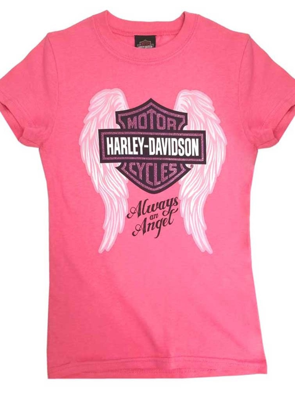 Harley-Davidson Pink Girls' Tee with Wing Logo